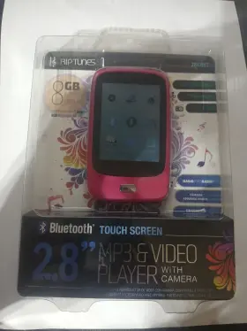 Riptunes8gb Riptunes Mp2868bt Mp3 Player With Bluetooth 2.8-inch Lcd Andmicrosd Card Slot Pink In