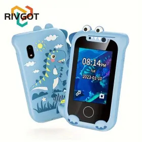 Jun12070011 Rivgot Kids Smart Learning Phone Toy Dual Cameras Mp3 Music Games Touch Screen Gift