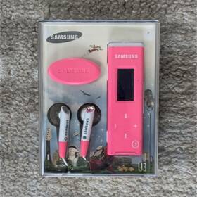 Samsung Yp-u3jqp 2gb Pink Usb Mp3 Player Headphone Jack Mp3/wma/ogg Support