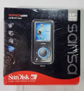 E260 Sandisk 619659026424 Sansa Black 4 Gb Digital Media Player Mp3 New Sealed Accessories