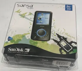 E280 Sandisk 619659032036 Black Sansa Sandisc V2 Mp3 8.0 Gb Media Player