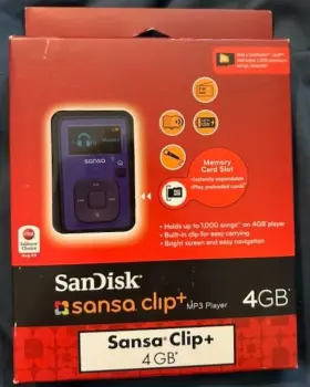Sdmx18r-004gi-a57b Sandisk 619659064877 4gb Sansa Clip Mp3 Player Purple Indigo New