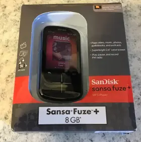 Sandisk 619659065089 Sansa Fuze 8gb Digital Media Mp3 Player New Black
