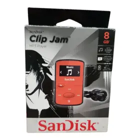 Sandisk 619659163921 Clip Jam Black 8gb Mp3 Player Microsd Music Audiobook Radio Open Box Red