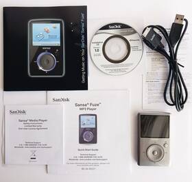 Sandisk 80-36-03221 Sansa Fuze 8gb Digital Media Mp3 Player Silver Works Good Great Cond