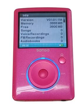Sandisk Bh0305avwk-4gb Sansa Fuze Original 4gb Pink Music Video Media Player Reset Tested Working