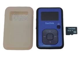 Sandisk Bh1305cguk-4gb Clip Plus 4gb Mp3 Player 16gb Microsd Rubber Sleeve Working Great