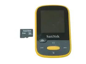 Bi1850crak-8gb Sandisk Clip Sport 8gb Yellow Mp3 Player Microsd Reset Works