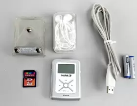 E140 Sandisk Sansa Mp3 Player 1gb With 2gb Sd Crd Usb Cble Erbuds Cse