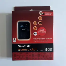 Sdmx-008g-a57kq Sandisk New Sansa Clip Plus 8gb Mp3 Player Recorder Fm Radio Sd Sr Card Slot