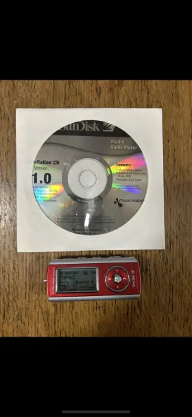 Sdmx-1-256r Sandisk Vintage Digital Audio Player Mps Red Tested Works No Cords