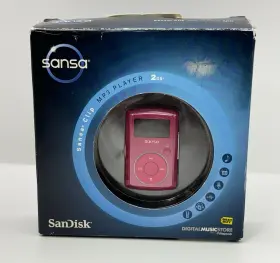 Sdmx11r-2048p-a70b Sandisk Sansa 2gb Mp3 Digital Media Player With Clip New Factory Sealed