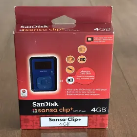 Sdmx18r-004gb-a57b Sandisk Sansa Clip Plus Mp3 Player Recorder Fm Radio 4gb Blue New
