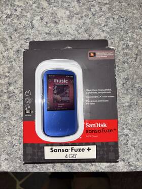 Sandisk Sdmx20r-004gb-a57b Sansa Fuze Blue 4gb Digital Mp3 Media Player