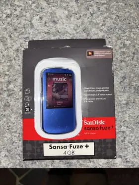 Sdmx20r-004gb-a57b Sandisk Sansa Fuze Blue 4gb Digital Mp3 Media Player