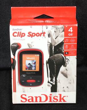 Sandisk Sdmx24-008g-a46y Clip Sport 4gb Mp3 Player Lcd Screen Red Sdmx24-004g New In Box