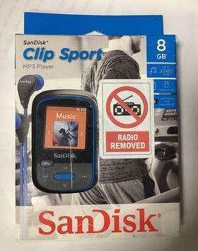 Sandisk Sdmx24-008g-g46b Clip Sport 8gb - Blue Kosher Mp3 Player No Fm Radio Open Box
