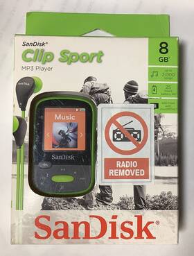 Sandisk Sdmx24-008g-g46l Clip Sport 8gb - Lime Kosher Mp3 Player No Fm Radio Open Box