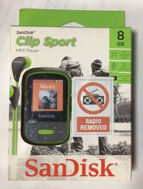 Sdmx24-008g-g46l Sandisk Clip Sport 8gb - Lime Kosher Mp3 Player No Fm Radio Open Box
