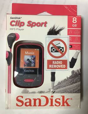 Sandisk Sdmx24-008g-g46p Clip Sport 8gb - Pink Kosher Mp3 Player No Fm Radio Open Box