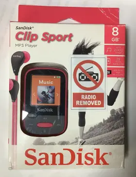 Sdmx24-008g-g46p Sandisk Clip Sport 8gb - Pink Kosher Mp3 Player No Fm Radio Open Box