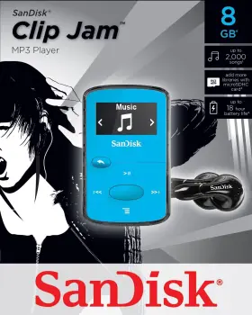 Sdmx26-008g-g46r Sandisk Sansa Holds 2000 Songs Blue Clip Jam 8gb Mp3 Player With Fm Radio