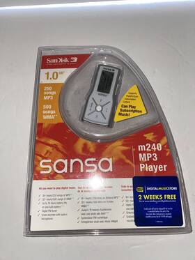 Sandisk Sdmx3-1024-ab18 Sansa M240 1gb Mp3 Media Music Player - New Sealed