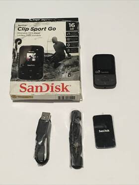 Sandisk Sdmx30016gg46k Clip Sport Go 16 Gb Mp3 Player And Fm Radio Black Read Description