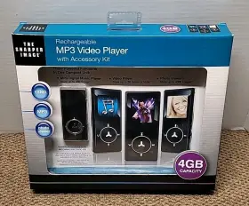 Sharper Image 694202103562 The Rechargeable Mp3 Video Player With Accessory Kit 4gb Sealed
