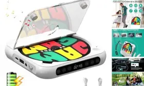 Kc918 Skyans Portable Cd Player With Bluetooth Rechargeable Small Built-in White