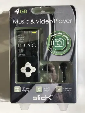 Mp418c-4 Slick Mp3 Mp4 Music Player 4 Gb 1.8 Inch Color Lcd Video Voice Recorder Camera New