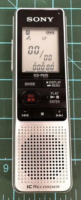 Icd-p620 Sony Ic Recorder Digital Voice Silver Handheld Dictation Mic