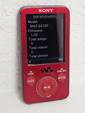 Nw-s736f Sony Walkman 4gb Mp3 Digital Player Red Tested And Working