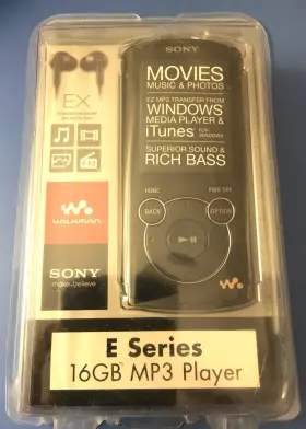 Nwz-e465blk Sony Walkman Nwz-e465 Black 16 Gb Digital Media Player- E Series- New- Sealed