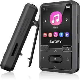 Swofy 744759992048 32gb Clip Mp3 Player With Bluetooth 5.0 Mini Portable Wearable