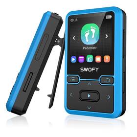 Swofy Sfw-usm10/bl-na 32gb Clip Mp3 Player With Bluetooth 5.0 M10 Music Support Max 128gb T