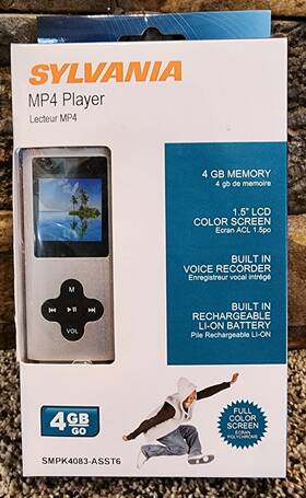 Sylvania Smpk4083-asst6 Mp3 Mp4 Music Player New 4 Gb 1.5 Inch Lcd Video