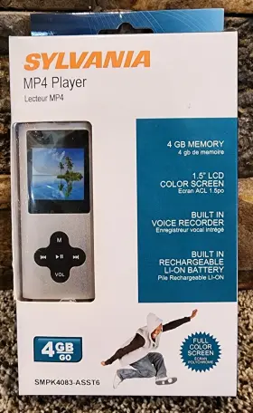 Smpk4083-asst6 Sylvania Mp3 Mp4 Music Player New 4 Gb 1.5 Inch Lcd Video