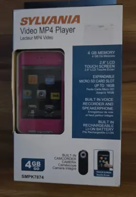 Smpk7874 Sylvania 4gb 2.8 Inch Lcd Touch Screen Video Mp3/mp4 Player Blue Mp4