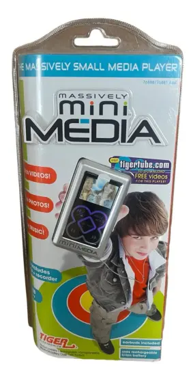 76888 Tiger 76881 Massively Mini Media Player Video Photo Music Rechargable New