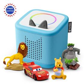Tonies 11004636 Toniebox 2 Audio Player Disney Bundle For Kids Lightning Mcqueen Simba Winnie