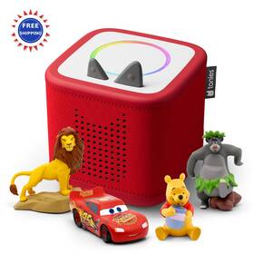 Tonies 11004637 Toniebox 2 Audio Player Disney Bundle 3 Lightning Mcqueen Simba Winnie Pooh
