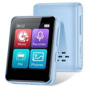 Woolynew B0dxpl6cq9 32gb Mp3 Player Bluetooth 1.8 Inch Screen Fm Radio Recorder Portable Hifi Blue