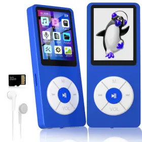 Xidehuy 629090253822 Reproductor De Musica Portatil Con 32 Gb Tarjeta Auriculares Fm Radio Para Ni Os