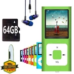 Hotechs 64GB MP3 Player Green, 1.82" Lcd, Fm Radio, Voice Record New. Price: $44.99.