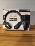 Polaroid 4 Gb MP3 Music Player W/ Studio Headphones And Portable Speaker Bundle Open. Price: $49.99.