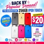 Refurbished Apple Ipod Touch 7TH Generation 256GB- New Battery 1 Yr Warranty Used. Price: $279.99.