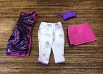 Barbie Mattel Fashionistas Fashions Pack 2011 W9569 Dress Purse Pants Glitter Used. Price: $13.99.
