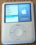 Apple Ipod Nano 3RD Generation Silver 4GB New Battery, ( Holds 1000 Songs) Used. Price: $64.00.