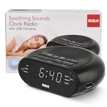 Rca RCS27 Digital Radio Alarm Clock With Usb Charging Port Open. Price: $19.99.